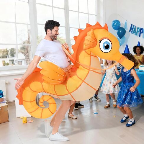 Spinosaurus Inflatable Seahorse Costume Adult,Funny Halloween Costume Men/Women,Blow Up Costumes for Party Cosplay in Saudi Arabia