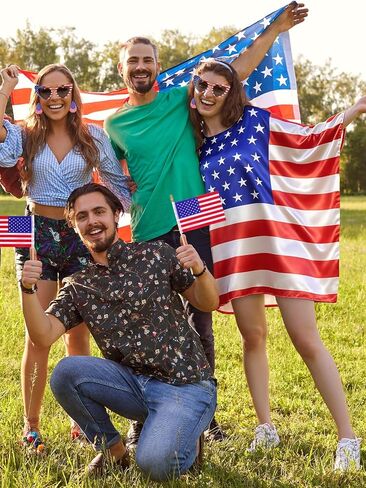 American Flag Dress Set for Women 4th of July Outfit with Sunglasses Earrings Mini Flags Patriotic Costume Accessories for 250th Anniversary Independence Day Memorial Day Celebrations in Kuwait