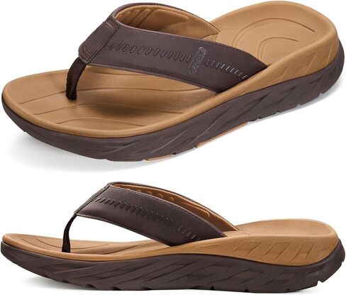 ZURIN Mens Orthotic Flip Flops Recovery Sandals Slides for Men，Comfort Thong Sandals with Plantar Fasciitis Arch Support Thick Athletic Cushion for Sports Exercise Walking Beach Indoor Outdoor in Saudi Arabia