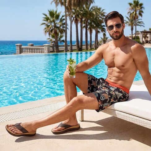 ZURIN Mens Orthotic Flip Flops Recovery Sandals Slides for Men，Comfort Thong Sandals with Plantar Fasciitis Arch Support Thick Athletic Cushion for Sports Exercise Walking Beach Indoor Outdoor in Saudi Arabia