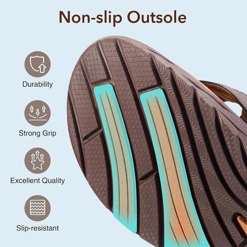 ZURIN Mens Orthotic Flip Flops Recovery Sandals Slides for Men，Comfort Thong Sandals with Plantar Fasciitis Arch Support Thick Athletic Cushion for Sports Exercise Walking Beach Indoor Outdoor in Saudi Arabia