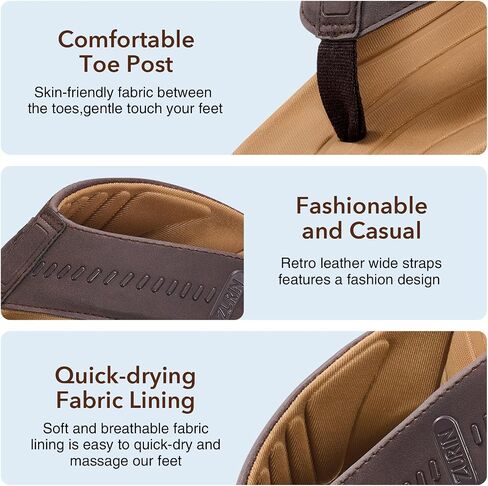 ZURIN Mens Orthotic Flip Flops Recovery Sandals Slides for Men，Comfort Thong Sandals with Plantar Fasciitis Arch Support Thick Athletic Cushion for Sports Exercise Walking Beach Indoor Outdoor in Saudi Arabia