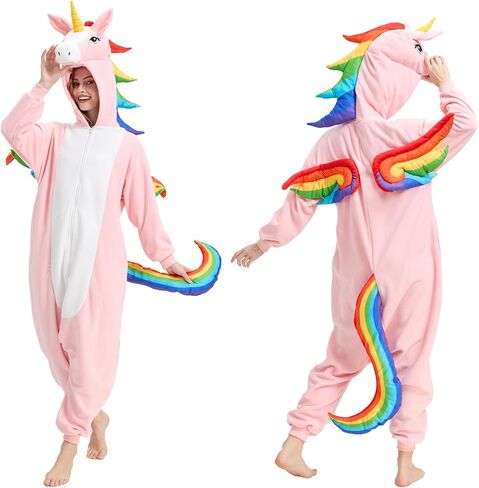 Unicorn Costumes Halloween Unicorn Onesie for Adults Cartoon Animal Christmas Cosplay One-piece Pajamas in Saudi Arabia