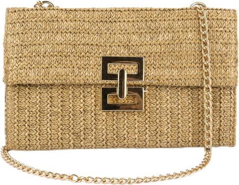 MEDOJO Straw Chain Clutch Purses for Women Woven Envelope Handbag for Wedding Party Cocktail Prom in Kuwait