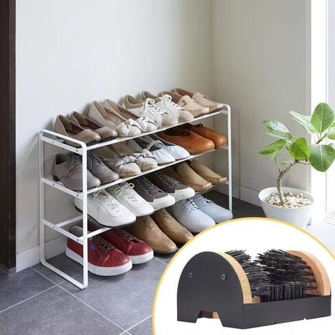 Boot Scrubber Cleaner Shoe Brush Mountable Boot Scrubber Buffer for Boots, Shoes, Sneakers Indoor/Outdoor Shoe Brush Scraper Footwear Cleaner Mountable Natural in Kuwait