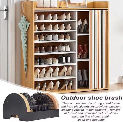 Boot Scrubber Cleaner Shoe Brush Mountable Boot Scrubber Buffer for Boots, Shoes, Sneakers Indoor/Outdoor Shoe Brush Scraper Footwear Cleaner Mountable Natural in Kuwait