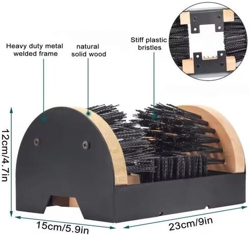 Boot Scrubber Cleaner Shoe Brush Mountable Boot Scrubber Buffer for Boots, Shoes, Sneakers Indoor/Outdoor Shoe Brush Scraper Footwear Cleaner Mountable Natural in Kuwait