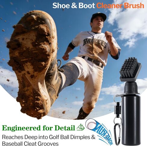 Belongtous Shoe & Boot Cleaner Brush, Portable Magnetic Water Spray Cleat Cleaning Brush, Stiff Nylon Bristles Detachable Kit for Soccer Cleats, Golf Shoes, Baseball Cleats & Hiking Boots in Saudi Arabia