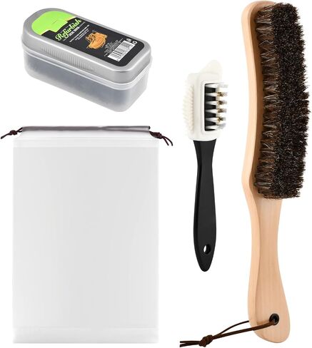 3pcs Cowboy Hat Brush, Horse Hair Brush Felt Hat Brushes Cleaning Kit, Lint Brushes Removes Dust, for Suede, Felt Hats, Coats, Suits, Clothes, Shoes, Furniture,with Storage Bag in Saudi Arabia
