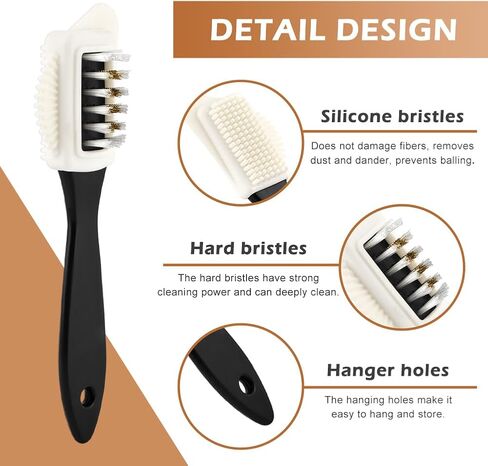 3pcs Cowboy Hat Brush, Horse Hair Brush Felt Hat Brushes Cleaning Kit, Lint Brushes Removes Dust, for Suede, Felt Hats, Coats, Suits, Clothes, Shoes, Furniture,with Storage Bag in Saudi Arabia