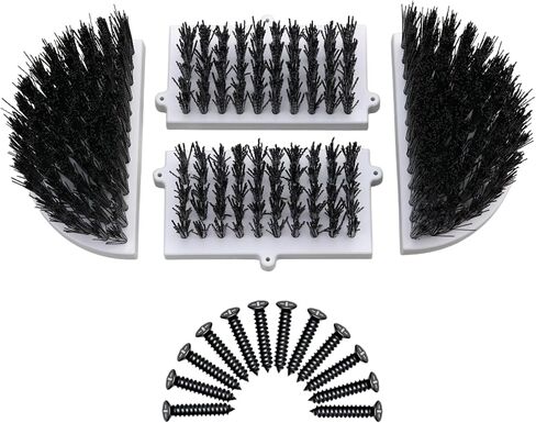 Heavy Duty Boot Scrubber Replacement Brushes Set with Solid Plastic Base - 4-in-1 Shoe Scraper Refill Kit (2 Side, 2 Bottom) & Screws - Custom Fit for Specific Models (Not Universal) in Saudi Arabia