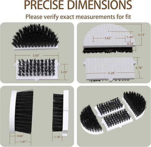 Heavy Duty Boot Scrubber Replacement Brushes Set with Solid Plastic Base - 4-in-1 Shoe Scraper Refill Kit (2 Side, 2 Bottom) & Screws - Custom Fit for Specific Models (Not Universal) in Saudi Arabia