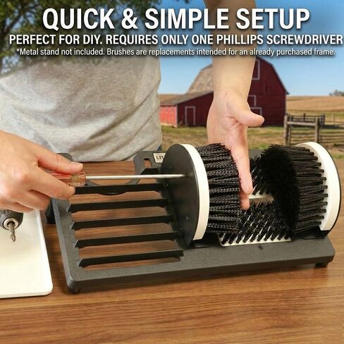 Heavy Duty Boot Scrubber Replacement Brushes Set with Solid Plastic Base - 4-in-1 Shoe Scraper Refill Kit (2 Side, 2 Bottom) & Screws - Custom Fit for Specific Models (Not Universal) in Saudi Arabia