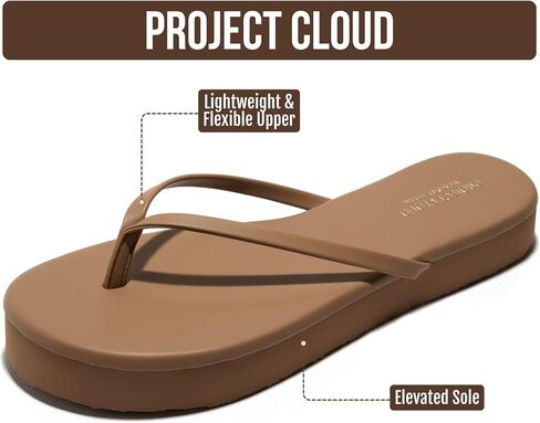 Project Cloud Platform Sandals Women - Memory Foam Insole Flip Flops and Lightweight Womens Sandals - Non-Slip Summer Thong Sandals for Women 2026 (ELEVATION) in Saudi Arabia