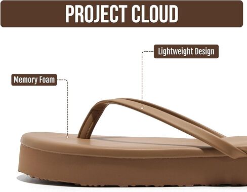 Project Cloud Platform Sandals Women - Memory Foam Insole Flip Flops and Lightweight Womens Sandals - Non-Slip Summer Thong Sandals for Women 2026 (ELEVATION) in Saudi Arabia