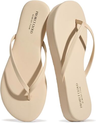 Project Cloud Platform Sandals Women - Memory Foam Insole Flip Flops and Lightweight Womens Sandals - Non-Slip Summer Thong Sandals for Women 2026 (ELEVATION) in Saudi Arabia