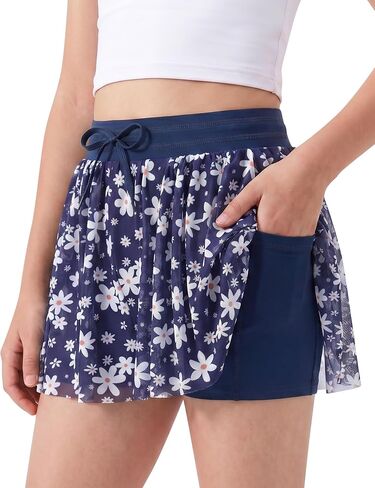 Kids4ever Girls Athletic Shorts with Liner Pockets Girl 2 in 1 Flowy Short 7-14Y in Saudi Arabia