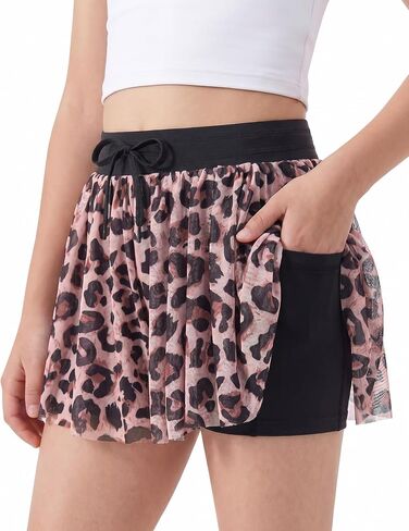 Kids4ever Girls Athletic Shorts with Liner Pockets Girl 2 in 1 Flowy Short 7-14Y in Saudi Arabia