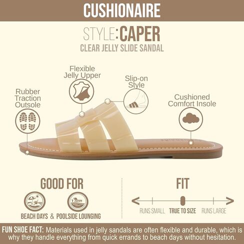 صنادل CUSHIONAIRE Caper Jelly للنساء، شرائح نسائية مريحة مع وسادة قدم مبطنة ومتوفرة بعرض واسع in Kuwait