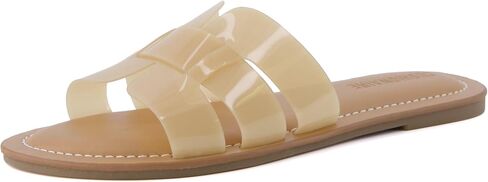 صنادل CUSHIONAIRE Caper Jelly للنساء، شرائح نسائية مريحة مع وسادة قدم مبطنة ومتوفرة بعرض واسع in Kuwait