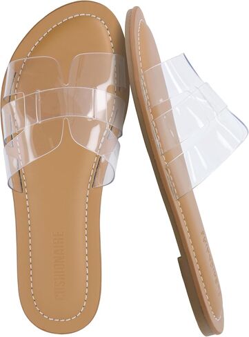 صنادل CUSHIONAIRE Caper Jelly للنساء، شرائح نسائية مريحة مع وسادة قدم مبطنة ومتوفرة بعرض واسع in Kuwait