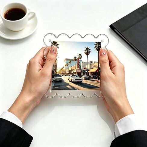 إطارات صور أكريليك صدفي 4 × 4، 3 عبوات إطار صور مغناطيسي 10+10 مم كتلة سميكة شفافة بدون إطار مغناطيس على الوجهين إطار صور صدفي قائم بذاته مع أداة لعرض سطح المكتب المنزلي والمكتب in Kuwait