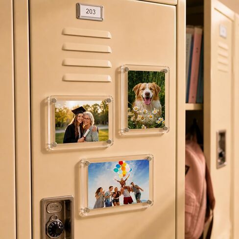 12PCS Magnetic Acrylic Photo Frames,2.36 x 3.54 Inch Double Sided Mini Picture Frames,Clear Magnet Photo Display Frame for Fridge,Locker,Home,Office,Refrigerator in Saudi Arabia