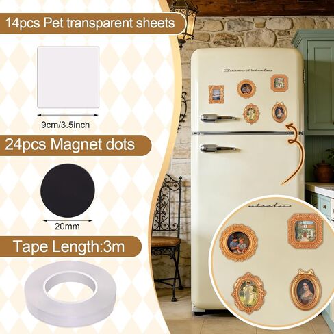12 Pcs Mini Gold Magnetic Picture Frames, 3-5 inch Small Vintage Photo Frames for Refrigerator with Accessories for Wall Decor DIY Fridge Magnet Craft Jewelry Display Creative Gift in Saudi Arabia