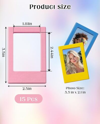 15 PCS Magnet Photo Frames, 2.5"x3.5" Wallet Size Mini Magnetic Photo Frame for Refrigerator for 3.3"x2.1" Picture in Saudi Arabia