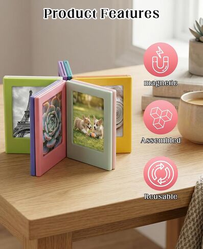 15 PCS Magnet Photo Frames, 2.5"x3.5" Wallet Size Mini Magnetic Photo Frame for Refrigerator for 3.3"x2.1" Picture in Saudi Arabia