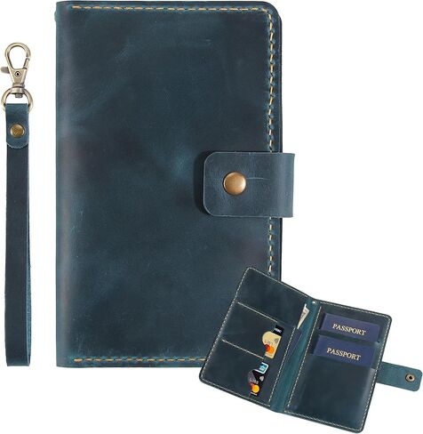 Handmade Vintage Leather Passport Holder for Couples – Travel Wallet Cover Case for Women & Men, Essential Travel Accessory (Coffee) in Saudi Arabia