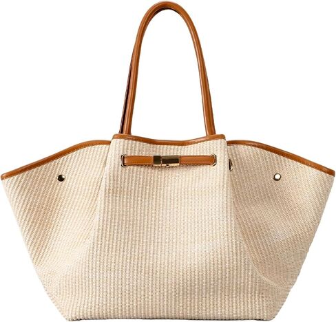 Straw Tote Bags for Women, Large Summer Straw Purses and Handbags Shoulder Woven Raffia Beach Bag for Vacation in Saudi Arabia