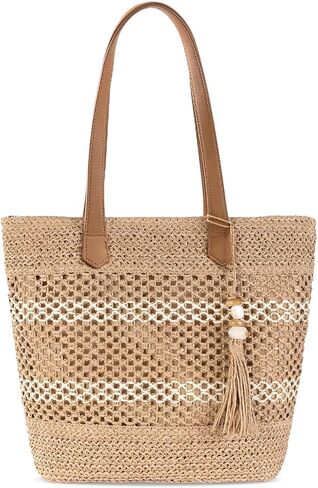 Straw Beach Tote Bag Women - 2026 Handwoven Summer Purse Handbag with Zipper Perfect for Vacation Travel Pool | Large Roomy in Saudi Arabia
