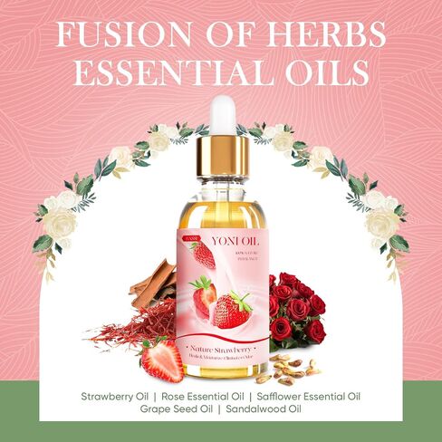 2 Packs Yoni Oil for Women - Strawberry Fresh Feminine Care Oil - All Natural Vaginal Oil Essential Oils, Reduces Odor, Restores pH Balance and Wetness, 1 fl oz/pc in Saudi Arabia