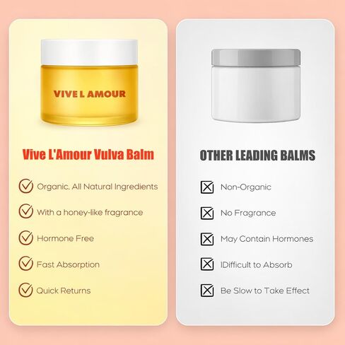 Vive L'Amour Organic Vulva Balm – External Intimate Moisturizing Care for Dry, Sensitive Skin During Menopause & Hormonal Changes – Hormone-Free Comfort Balm – 2 oz in Saudi Arabia