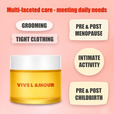 Vive L'Amour Organic Vulva Balm – External Intimate Moisturizing Care for Dry, Sensitive Skin During Menopause & Hormonal Changes – Hormone-Free Comfort Balm – 2 oz in Saudi Arabia