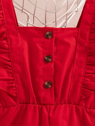 VARMILO Toddler Girls Sleeveless Jumpsuit Romper - Ruffled Trim, Elastic Waist, Wide Leg Pants, Summer Playwear (Size 3T-7T) in Saudi Arabia