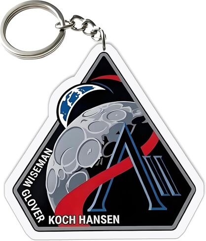 سلسلة مفاتيح Artemis II Mission Patch، أكريليك، 2.2 × 2.2 بوصة، تذكارية للفضاء in Kuwait
