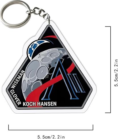 سلسلة مفاتيح Artemis II Mission Patch، أكريليك، 2.2 × 2.2 بوصة، تذكارية للفضاء in Kuwait