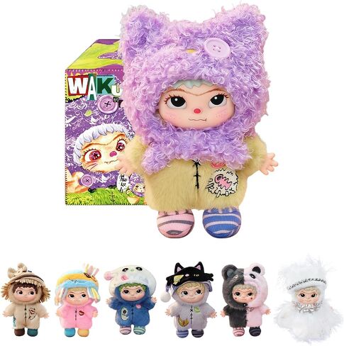 Wakuku The Handicraft World Series Plush Keychain Blind Box 1Pcs (1 of 7 Possible Styles) Wakuku Version 4 Cute Key Ring Decor Figures Collectible Birthday Gifts in Saudi Arabia