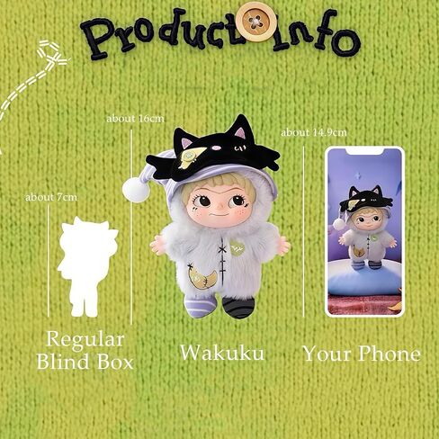 Wakuku The Handicraft World Series Plush Keychain Blind Box 1Pcs (1 of 7 Possible Styles) Wakuku Version 4 Cute Key Ring Decor Figures Collectible Birthday Gifts in Saudi Arabia
