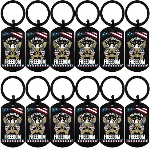 12 Pcs 250th Anniversary Keychain American Flag Keychains 4th of July 250 Years Independence Day Merchandise USA Flag Key Chains for 1776-2026 Commemorative Gifts Women Men Gift in Saudi Arabia