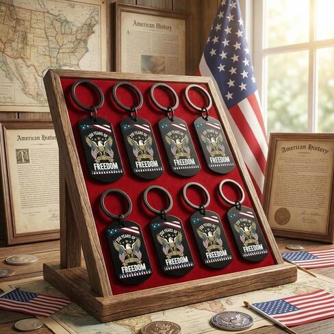 12 Pcs 250th Anniversary Keychain American Flag Keychains 4th of July 250 Years Independence Day Merchandise USA Flag Key Chains for 1776-2026 Commemorative Gifts Women Men Gift in Saudi Arabia