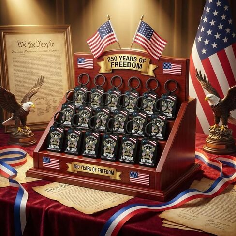 12 Pcs 250th Anniversary Keychain American Flag Keychains 4th of July 250 Years Independence Day Merchandise USA Flag Key Chains for 1776-2026 Commemorative Gifts Women Men Gift in Saudi Arabia