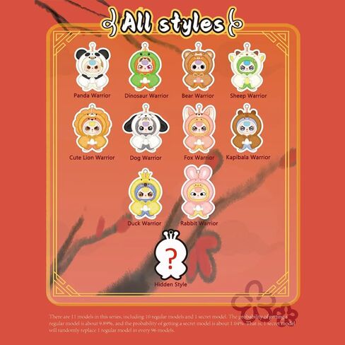 Baby Three I'm Not a Warrior Series Keychain Blind Box 1Pcs (1 of 11 Possible Styles) Baby Three Not Your Hero Series Cute Collectible Key Ring Birthday Gifts in Saudi Arabia