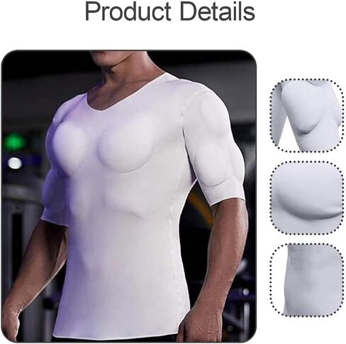 Fake Muscle T Shirt Men,Simulation,Padded Muscle Shirt,for New Year,Halloween in Saudi Arabia