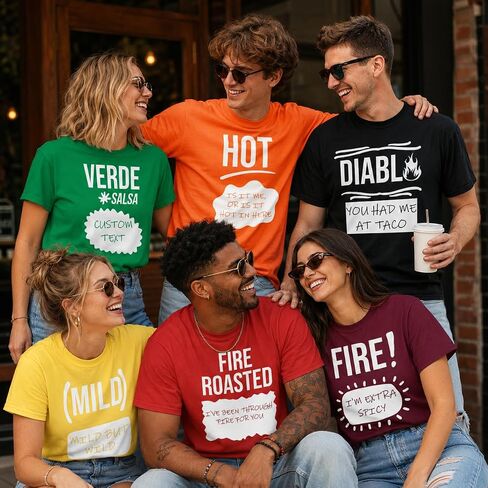 قمصان Hotsauce Halloween المطابقة للعائلة، تي شيرت مجموعة أزياء تاكو الهالوين، قميص الهالوين لأزياء مجموعة تاكو صوص (الولايات المتحدة، ألفا، X-Small، عادي، عادي، اللون 2) in Kuwait