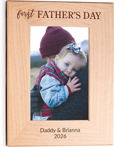 Lifetime Creations Personalized First Father's Day Picture Frame: New Dad Gifts for Men, First Time Dad Gifts for Fathers Day, Engraved Wood Frame (Holds 4x6 Inch Portrait Photo) in Saudi Arabia