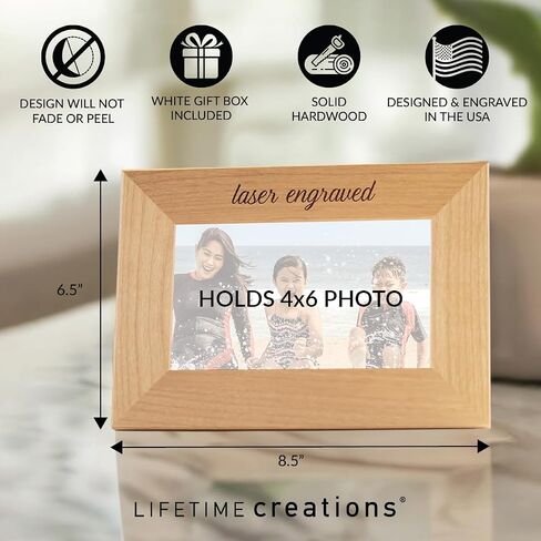 Lifetime Creations Personalized First Father's Day Picture Frame: New Dad Gifts for Men, First Time Dad Gifts for Fathers Day, Engraved Wood Frame (Holds 4x6 Inch Portrait Photo) in Saudi Arabia