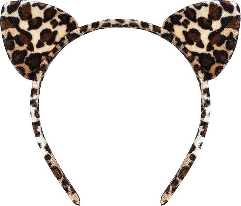 Cheetah Ears Leopard Ears Headband, Cat Ears Cheetah Print Ear Costume Accessories for Women Adult for Halloween Animal Themed Party in Saudi Arabia